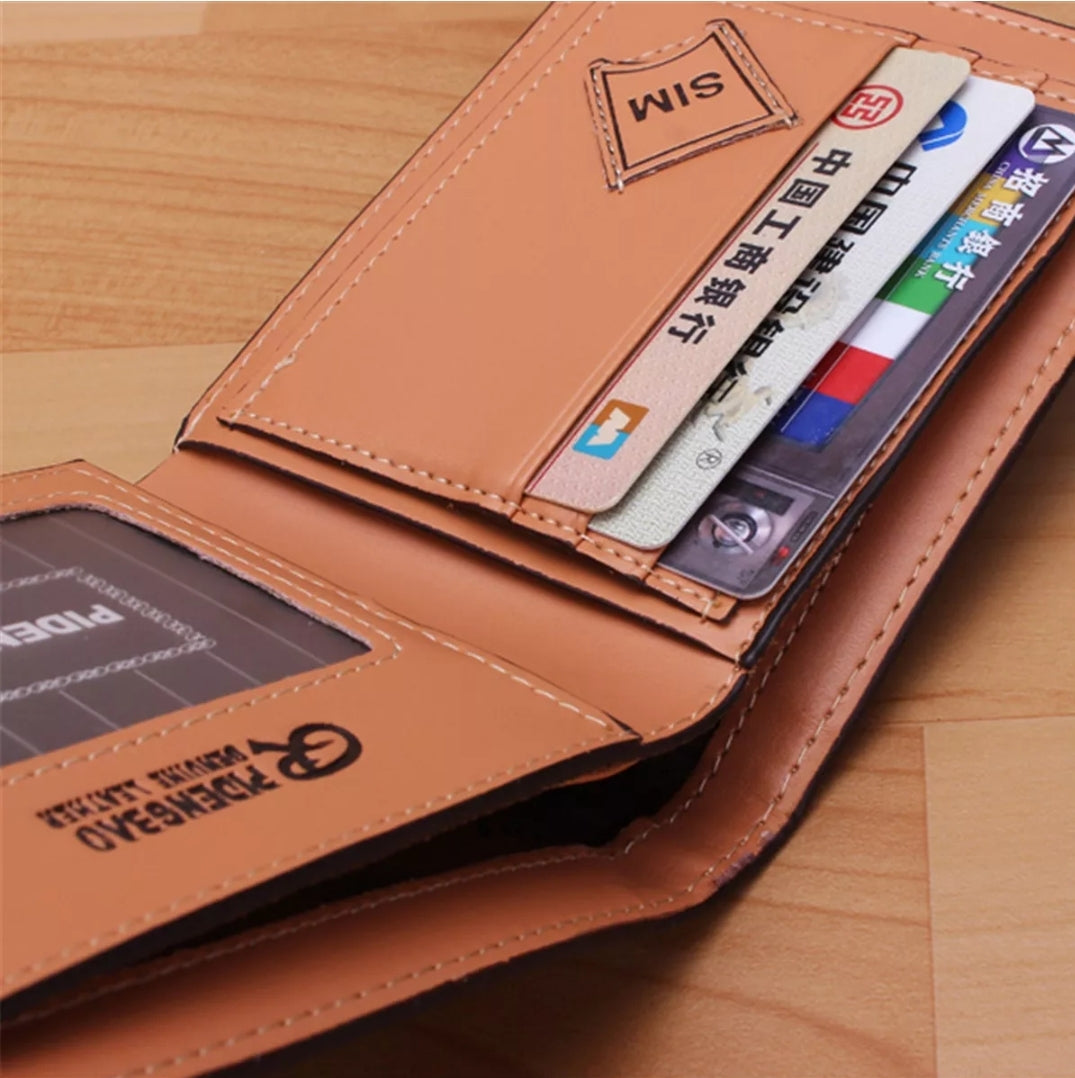 Men's Leather Bifold ID Card Holder Purse Wallet Billfold Handbag Slim Clutch