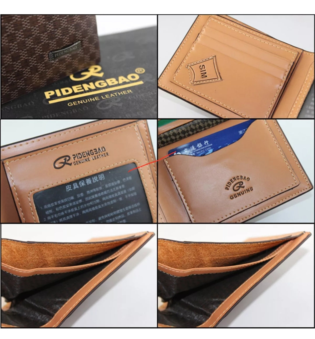 Men's Leather Bifold ID Card Holder Purse Wallet Billfold Handbag Slim Clutch