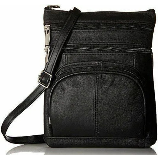 Real Leather Shoulder Bag Handbag Purse Cross Body Organizer Smart Phone Pockets