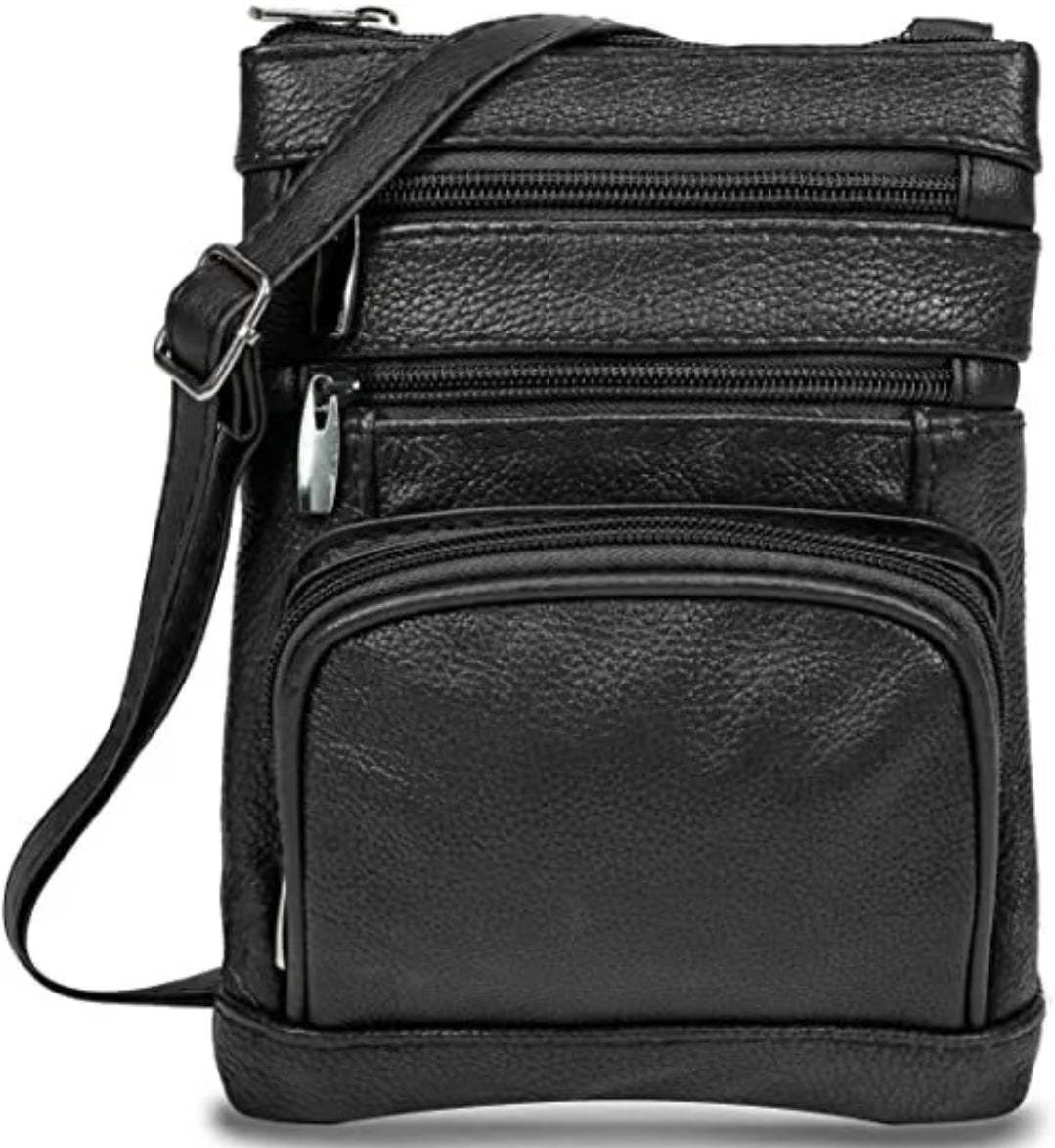 Real Leather Shoulder Bag Handbag Purse Cross Body Organizer Smart Phone Pockets