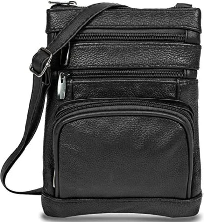 Real Leather Shoulder Bag Handbag Purse Cross Body Organizer Smart Phone Pockets