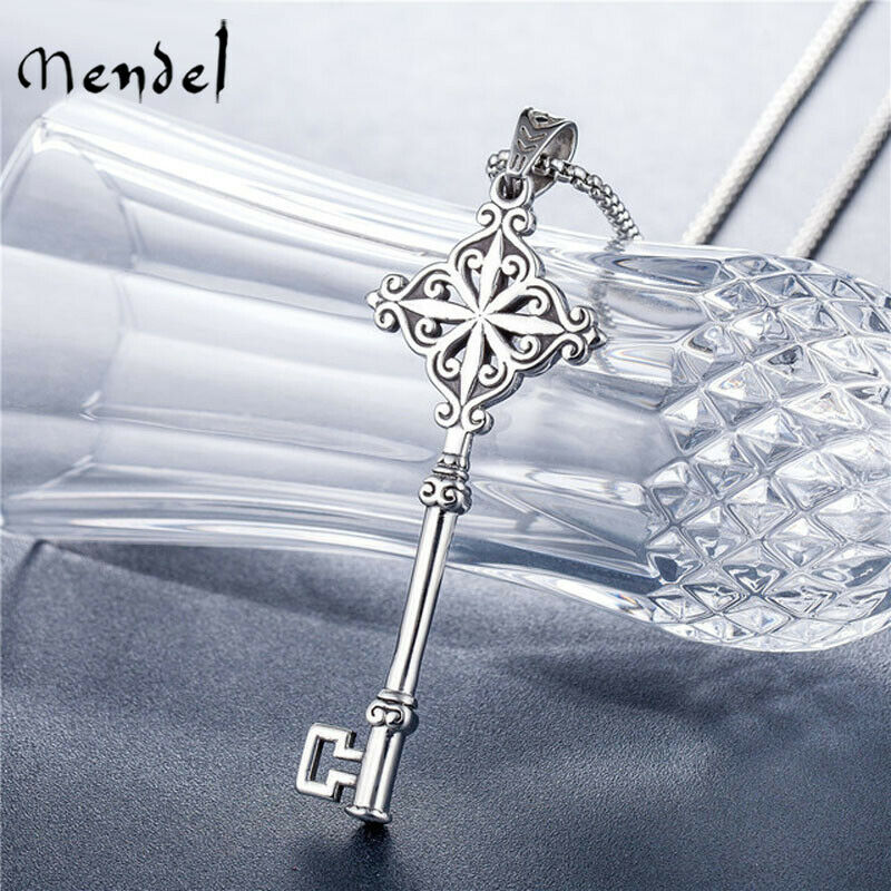 Gothic Mens Stainless Steel Key Pendant