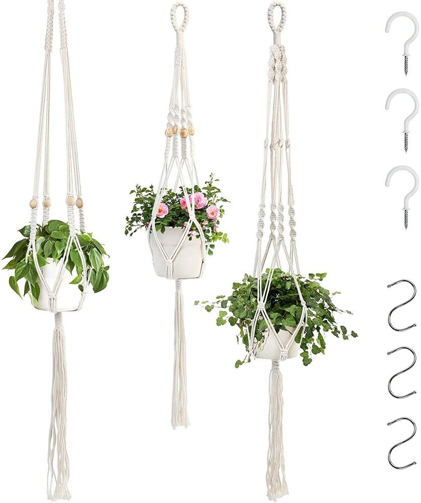 3 Sets Macrame Plant Hanger Flower Pot Garden