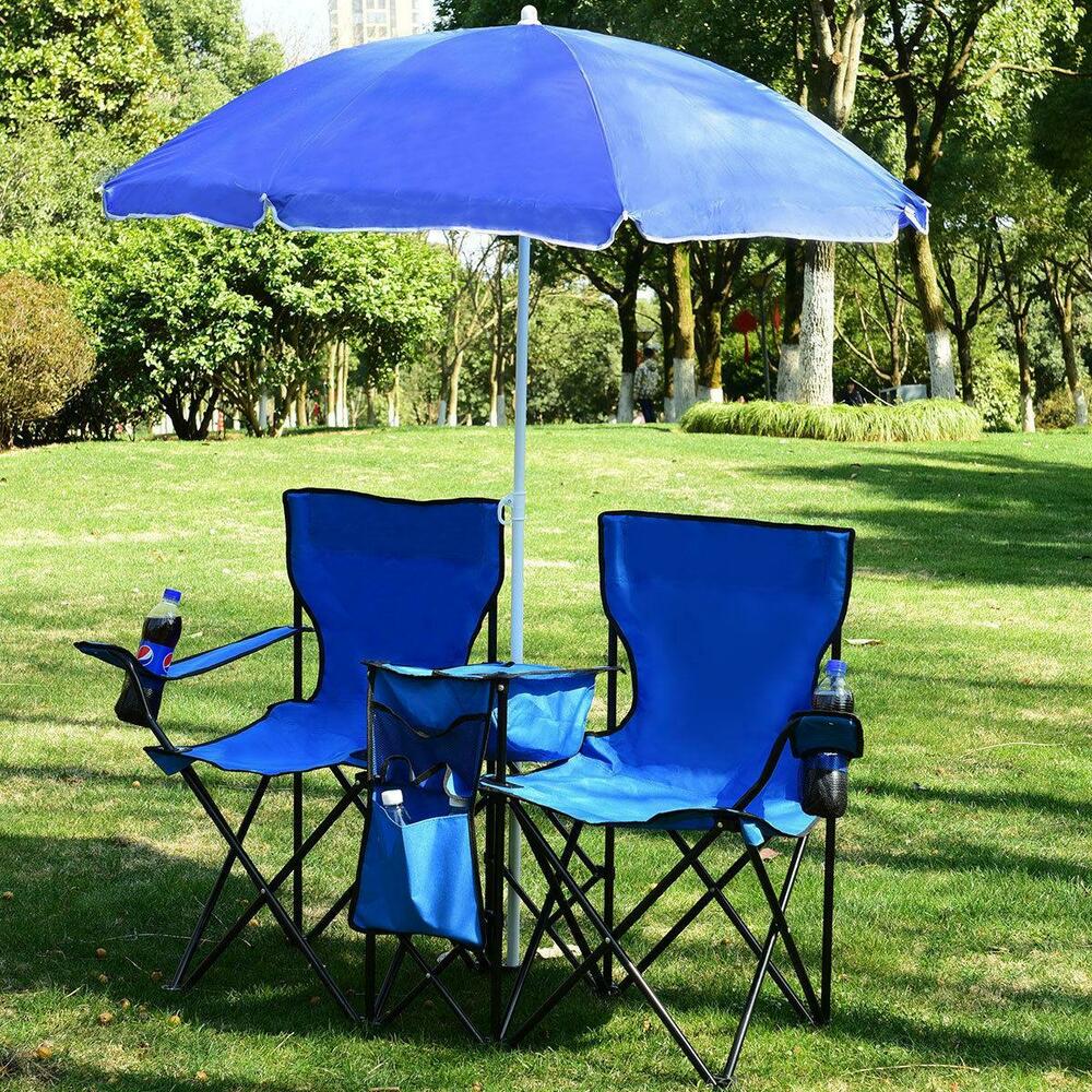 Foldable Picnic Beach Double Chair+Umbrella