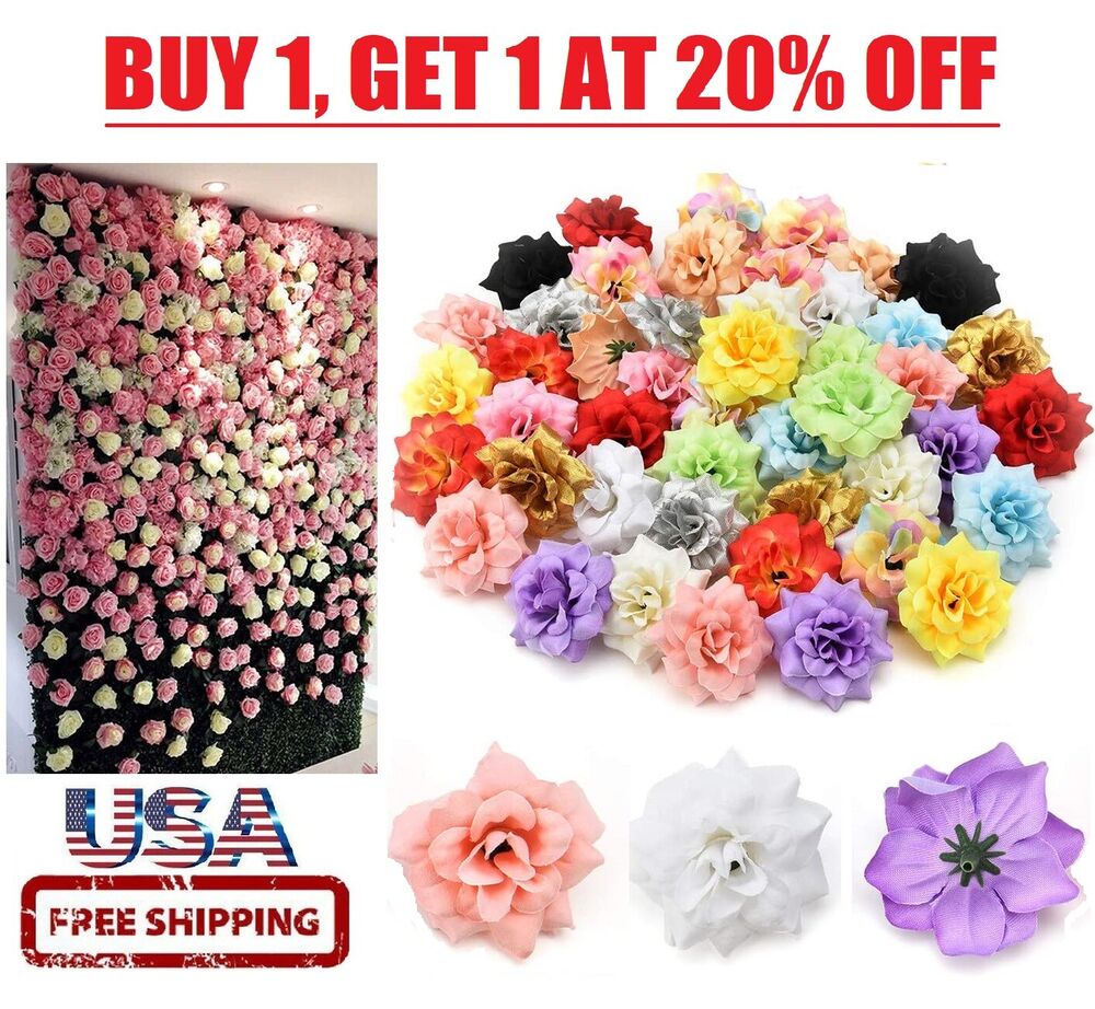 50PCS Artificial Flowers Silk Roses