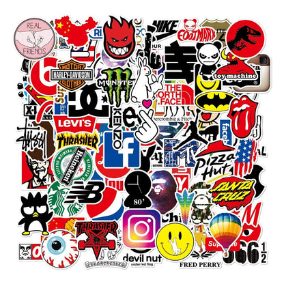 100 Skateboard Stickers Bomb Vinyl Laptop