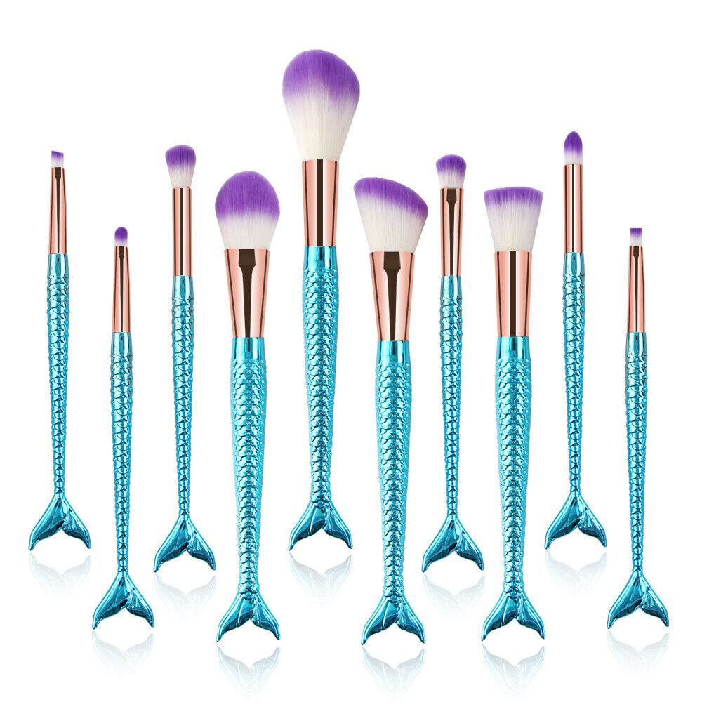 10Pcs Mermaid Makeup Brushes