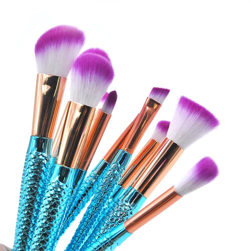 10Pcs Mermaid Makeup Brushes