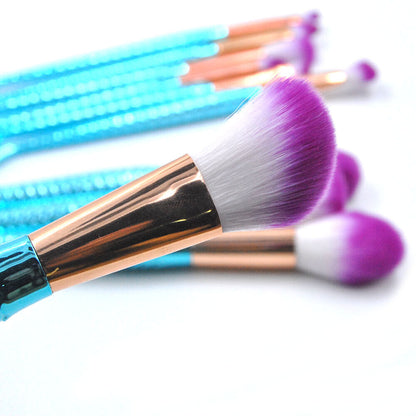 10Pcs Mermaid Makeup Brushes