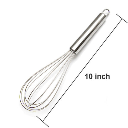 10" Stainless Steel Whisk Set Kitchen Balloon Hand