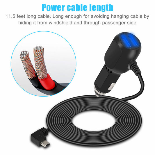 11.5ft Dash Cam Car Charger