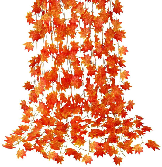 12 Artificial Maple Leaves Party Decor