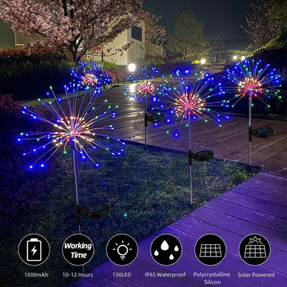 120/150LED Solar Firework Fairy Lights