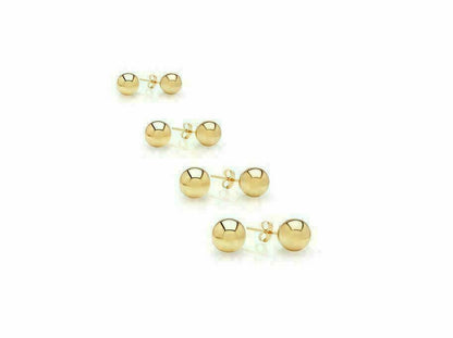 14K Gold Plated Ball Stud Earrings