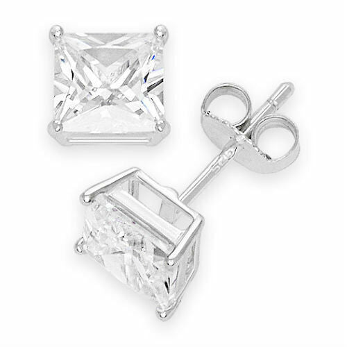 18K White Gold Crystal Earring