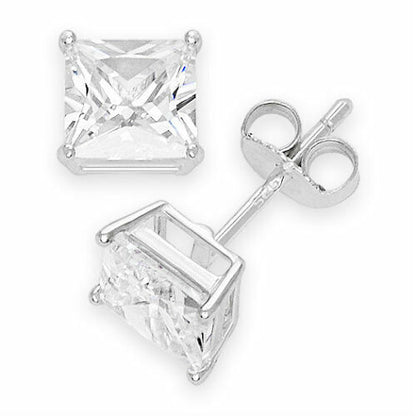 18K White Gold Crystal Earring