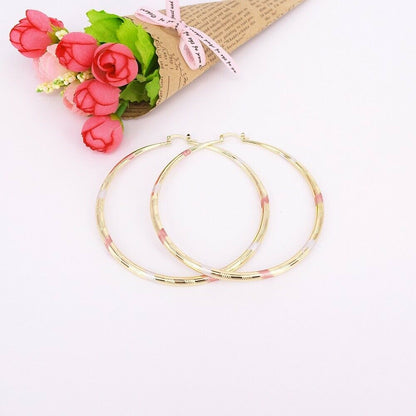 18k Layered Real Gold Filled Round Hoop Earrings