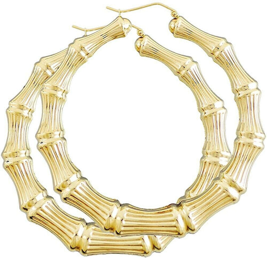 18k Layered Real Gold Bamboo earrings