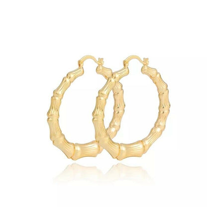 18k Layered Real Gold Bamboo earrings