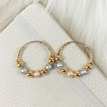 18k Layered Round hoop Earrings