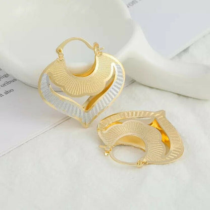 18k Layered Real Gold Hoop Earring