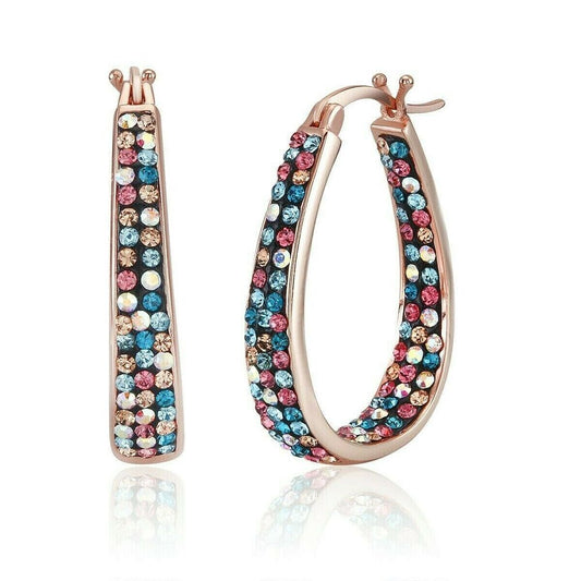 18k Rose Gold Plated Multi Colo Earrings