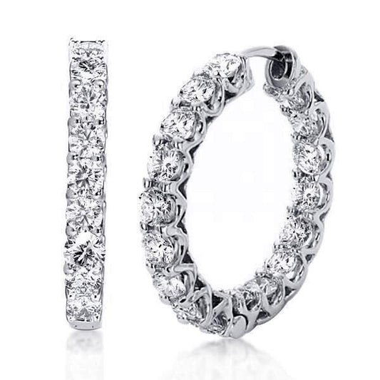 18k White Gold Plated Hoop Earrings