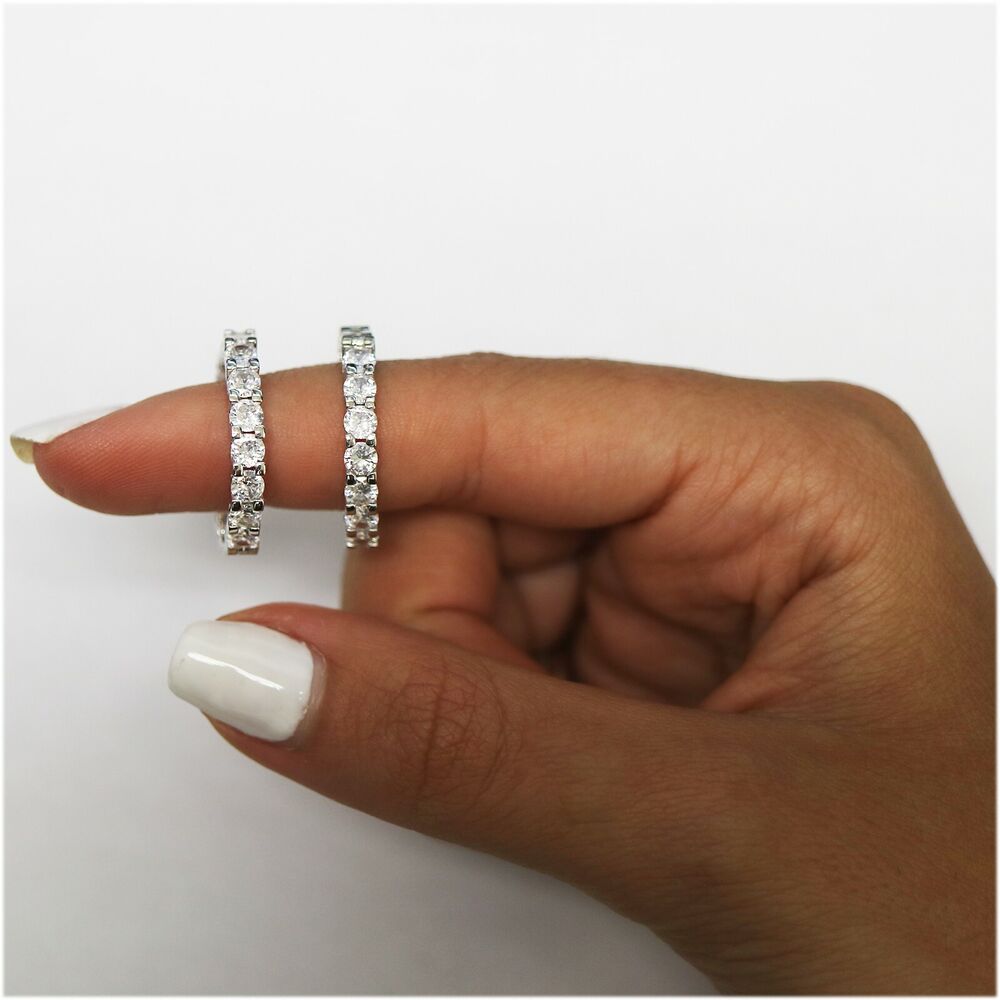 18k White Gold Plated Hoop Earrings Jewelry