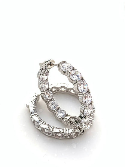 18k White Gold Plated Earrings