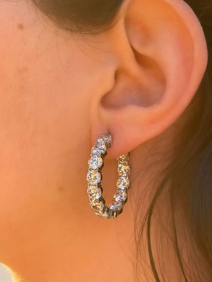 18k White Gold Plated Earrings