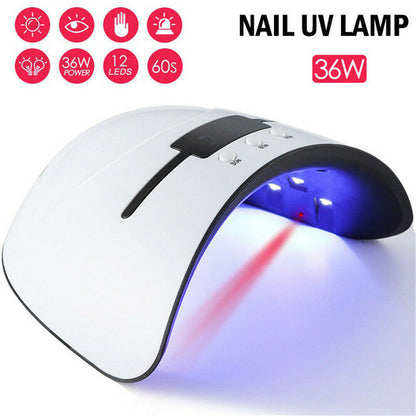 36W Nail Polish Dryer Pro UV LED Lamp Acrylic Gel Curing Light Manicure Timer OC