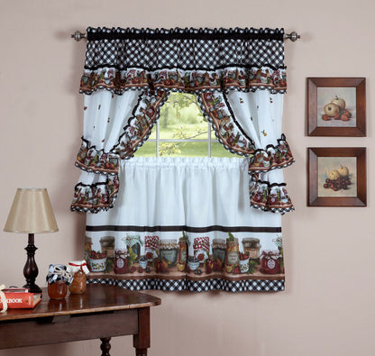 Kitchen Curtain Swag & Tiers Set - Assorted Sizes