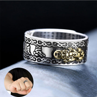 1x Adjustable Feng Shui Pixiu Mani Wealth Ring