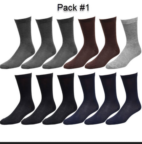 12-Pack Men's Cotton Dress Socks