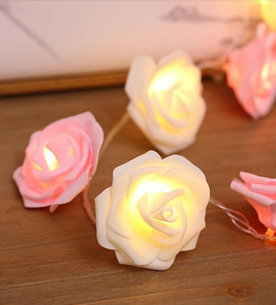 9.84 Ft 20 LED Rose Flower Lights