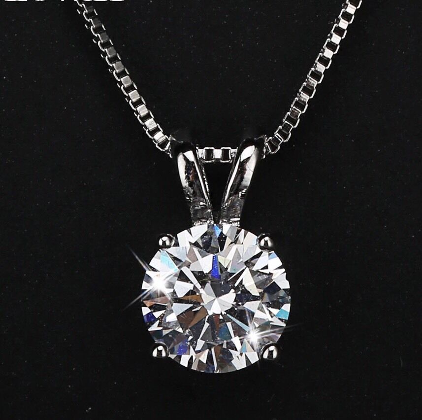 2 Ct Platinum Plated Silver Necklace N18