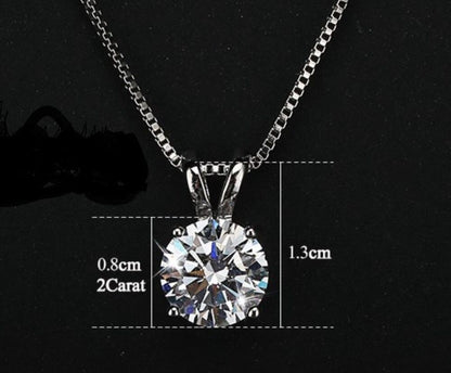 2 Ct Platinum Plated Silver Necklace N18