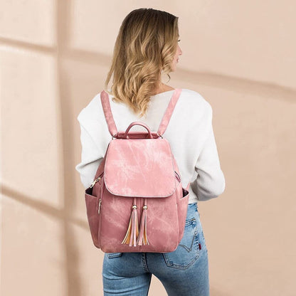 Leather Anti-theft Purse Backpack