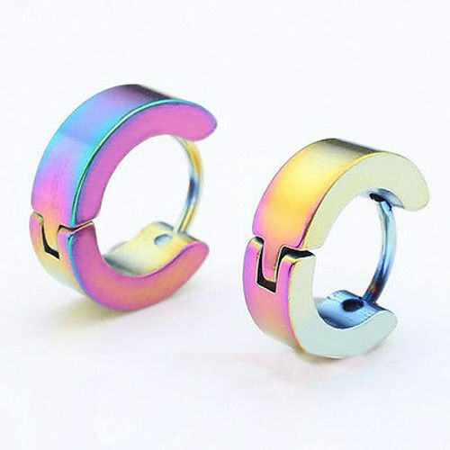 2PCS Stainless Steel Hoop Earrings