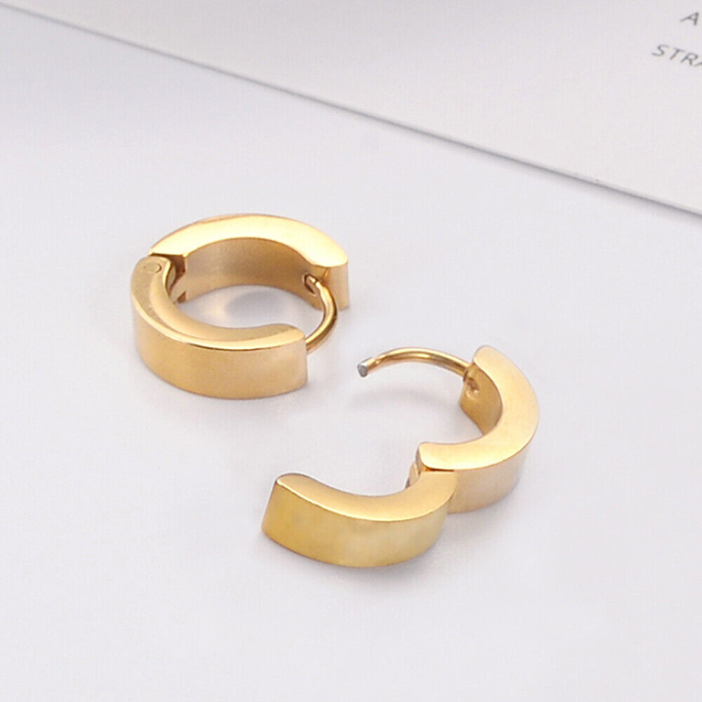 2PCS Stainless Steel Hoop Earrings