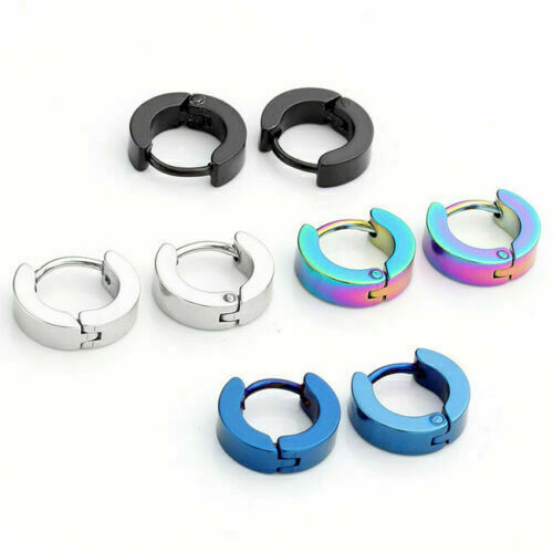 2PCS Stainless Steel Hoop Earrings