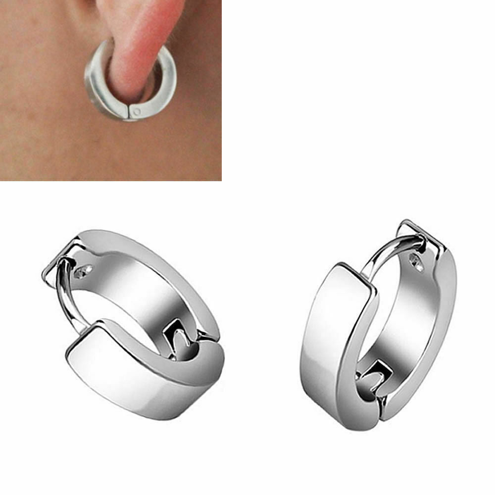 2PCS Stainless Steel Hoop Earrings