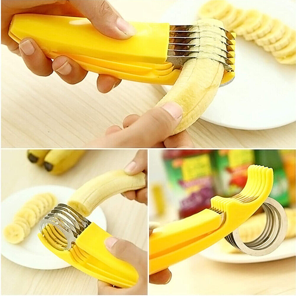 2Pcs Banana Slicer Fruit Knife Veggie Cutter