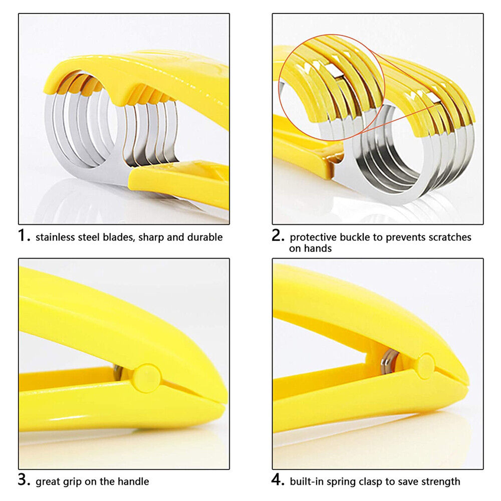 2Pcs Banana Slicer Fruit Knife Veggie Cutter