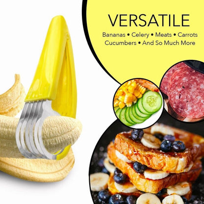 2Pcs Banana Slicer Fruit Knife Veggie Cutter