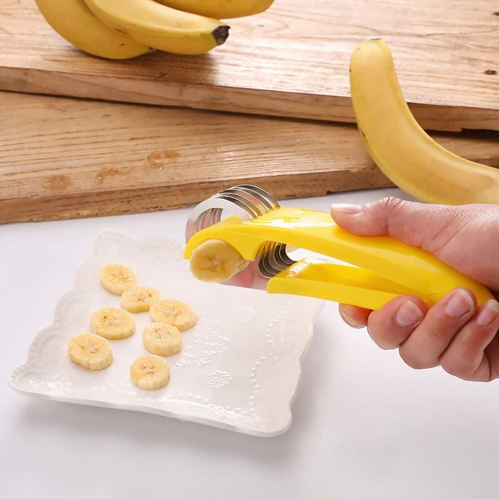 2Pcs Banana Slicer Fruit Knife Veggie Cutter