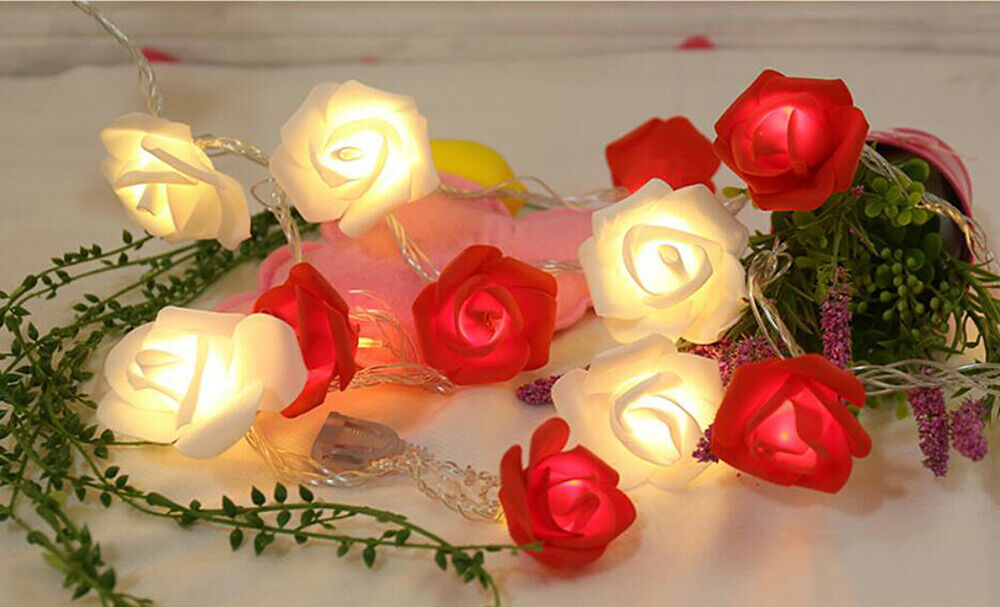 9.84 Ft 20 LED Rose Flower Lights