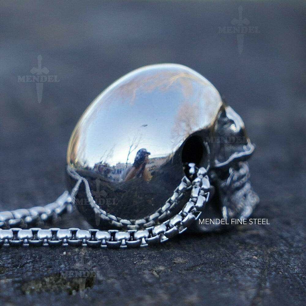 Mens Biker Skull Pendant