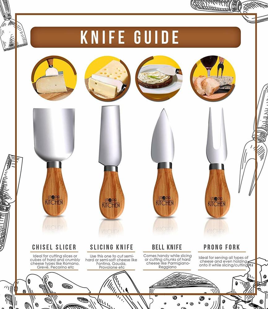 Cheese Board Knife Set 5 Piece Set