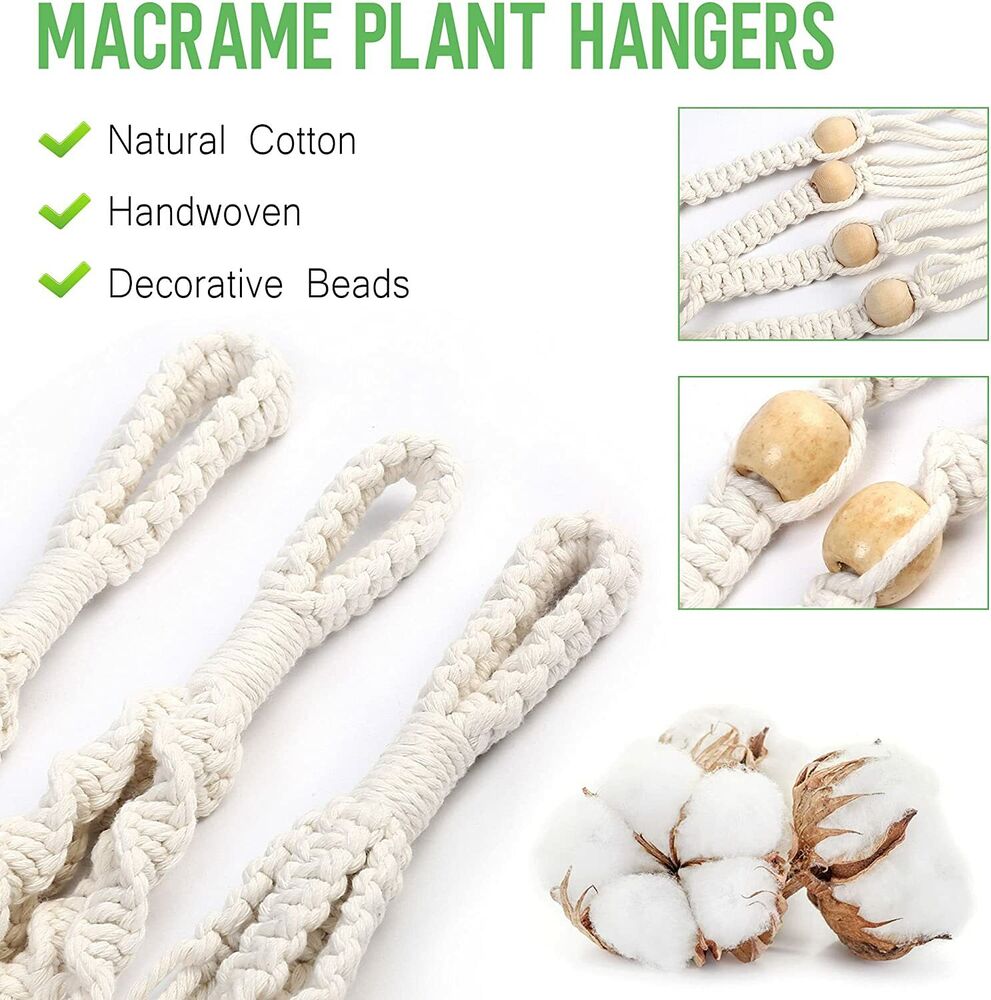 3 Sets Macrame Plant Hanger Flower Pot Garden